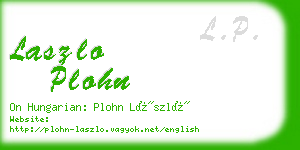 laszlo plohn business card